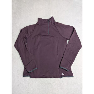 Women's Mountain Hardwear Long Sleeve Jacket Pullover S Purple Gray Qrt Zip
